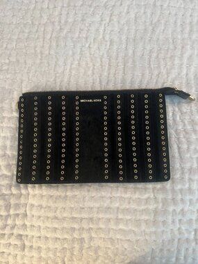 Michael Kors Brooklyn Grommet Haircalf large wristlet.